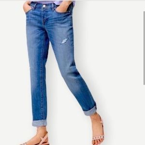 *Sold* LOFT Distressed Boyfriend Button-down Fly Denim